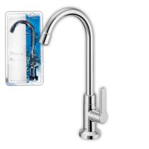 Torneira Monocomando Para Lavatório Docol Gali e Loggica Mesa Bica Alta e Baixa Até 70º ¼ De Volta Cromada Cartucho Cerâmico Arejador Embutido Premium