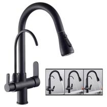 Torneira Monocomando Preta 360 Luxo Extensível Gourmet Quente Frio Regulavel Cozinha Bancada Cuba Mesa Torneira Monocomando Preta 360 Luxo Extensível Gourmet Quente Frio Regulavel Cozinha Bancada Cuba Mesa