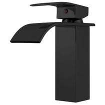 Torneira Monocomando Preto Fosco para Banheiro Luxo de Mesa em Metal Bica Alta para Lavatório, Pia e Cuba