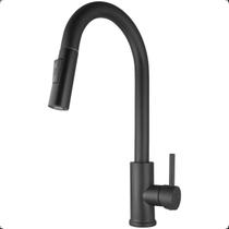 Torneira Monocomando Quente e Fria Preta em Metal para Cozinha e Área Externa