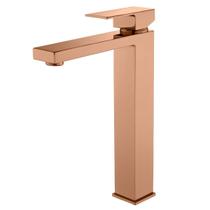 Torneira Monocomando Rose Gold Quadrada Banheiro Lavabo Bica Alta Luxo Inovartte IN50