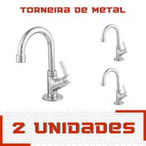 Torneira P/ Lavatório Pia 100% Metal Luxo 1/4 De Volta 2Un
