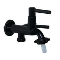 Torneira P/ Tanque e Máquina De Lavar Parede Preta ABS