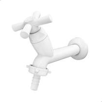 Torneira P/Tanque Uso Geral ABS Branca C/Bico EcoLine BR1/2