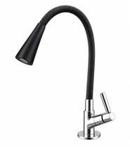 Torneira Para Bancada Flex Preta Cone Mvs -metal Ingo Metais Preto C17