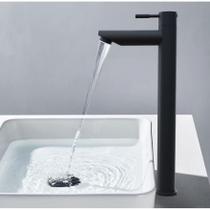 Torneira para Banheiro Bica Alta Para Sobrepor Cuba Fria Preto Fosco FC-141 Torneira para Banheiro Bica Alta Para Sobrepor Cuba Fria Preto Fosco FC-141