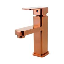 Torneira para banheiro cascata Misturador Monocomando Baixa Madeira Pingoo.casa - Dourado Rose Torneira para banheiro cascata Misturador Monocomando Baixa Madeira Pingoo.casa - Dourado Rose