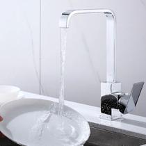 Torneira Para Banheiro Cozinha Lavabo Gourmet Slim Misturador Monocomando Água Quente e Fria e Giro 360 Em Inox + Kit de Instalação - Zawatech