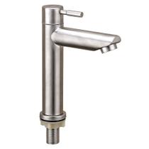 Torneira Para Banheiro De Mesa Bica Baixa 1/4 De Volta Aço Inox 304 Elegance Beltempo