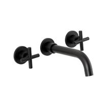 Torneira Para Banheiro Duplo Comando de Parede Cariús Pingoo.casa - Preto