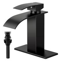 Torneira para Banheiro FDKW Preto Fosco com Cascata e Alavanca Única Torneira para Banheiro FDKW Preto Fosco com Cascata e Alavanca Única