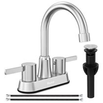 Torneira para Banheiro Ifaucet 4 Polegadas 2 Manípulos Níquel Escovado