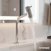 Torneira para Banheiro Lavabo Bica Baixa Bancada Inox Link Cromada 45 Beltempo