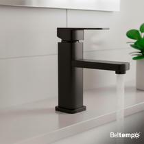 Torneira para Banheiro Lavabo Bica Baixa Bancada Quadrada Inox e ABS Beltempo