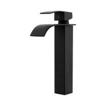 Torneira para banheiro Lavabo cascata misturador monocomando preta alta Paraná pingoo.casa