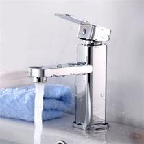 Torneira Para Banheiro Lavabo Misturador Monocomando Metal Bica Baixa - Cromado - MV210