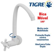 Torneira Para Banheiro Lavatório Bica Móvel Alta De Parede Cross Tigre