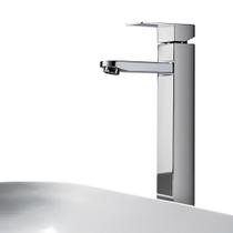 Torneira Para Banheiro Luxo Cromada Inox Lavatorio Monocomando Bica Alta com Aerador Kit Mangueiras