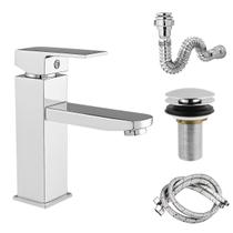 Torneira Para Banheiro Misturador Monocomando Bica Baixa Inox + Válvula Click e Kit Instalação Luxo Torneira Para Banheiro Misturador Monocomando Bica Baixa Inox + Válvula Click e Kit Instalação Luxo