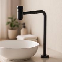Torneira para Banheiro Preta Fosca Bica Alta 90 p/ Cuba de Apoio 1/4 de Volta Design Moderno WESTING by BSMIX