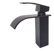 Torneira Para Banheiro Quadrada Misturador Preto Fosco 100% Metal - MV110PT