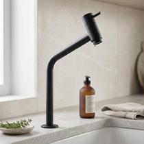 Torneira para Banheiros e Lavabos em Metal Preto Fosco 31cm - Modelo link