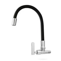 Torneira Para Cozinha Aço Inox 304 Parede Bica Grande 54cm Flexível Articulada 360 Gourmet Cromada E Preta 1/4 volta