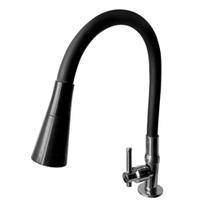 Torneira Para Cozinha Bancada Flexível Tubo Preto 2 Jatos Torneira Para Cozinha Bancada Flexível Tubo Preto 2 Jatos