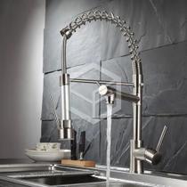 Torneira Para Cozinha Bancada Gourmet Monocomando Misturador Aço Escovado 50cm - FG3053NK