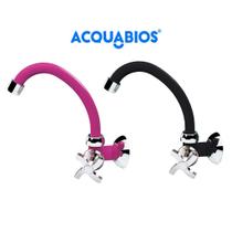 Torneira para Cozinha Banheiro Acquabios de Parede Preta Cromada - Color Acqua E05