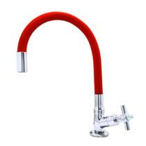 Torneira Para Cozinha De Mesa Gourmet Flexível Vermelho C31