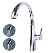 Torneira Para Cozinha De Mesa Gourmet Monocomando Quente E Frio Bica Móvel 1/4 De Volta Metal Cromada Prestige Beltempo