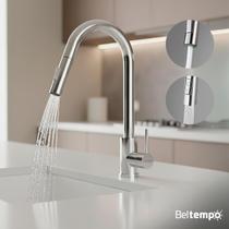 Torneira Para Cozinha De Mesa Gourmet Monocomando Quente E Frio Bica Móvel 1/4 De Volta Metal Cromada Prestige Beltempo Torneira Para Cozinha De Mesa Gourmet Monocomando Quente E Frio Bica Móvel 1/4 De Volta Metal Cromada Prestige Beltempo