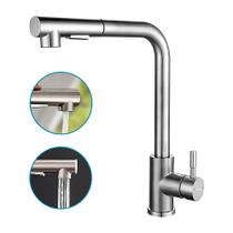 Torneira Para Cozinha De Mesa Gourmet Monocomando Quente Frio Bica Móvel 1/4 De Volta Aço Inox Cromada Beltempo