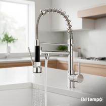 Torneira Para Cozinha De Mesa Gourmet Monocomando Quente Frio Bica Móvel 1/4 De Volta Metal Cromada Elegance Beltempo Torneira Para Cozinha De Mesa Gourmet Monocomando Quente Frio Bica Móvel 1/4 De Volta Metal Cromada Elegance Beltempo