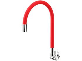 Torneira para Cozinha de Parede - Docol Galiflex Cromado e Vermelho