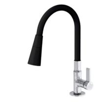 Torneira para cozinha de pia bancada gourmet flexível preta