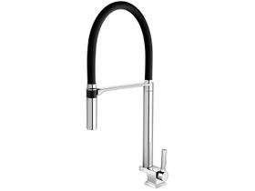 Torneira Para Cozinha Gourmet Flexível De Mesa Pia Bica Alta Doc Preta Cromado Docol 00738957