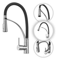 Torneira para Cozinha Gourmet Luxo Florença Monocomando Flexível Metal GoldenX