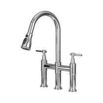 Torneira Para Cozinha Gourmet Misturador Extensível Duplo Comando Aço Inox 304 Içá Pingoo.casa - Prata