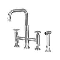 Torneira Para Cozinha Gourmet Misturador Extensível Duplo Comando Aço Inox 304 Jutaí Pingoo.casa - Prata Escovado