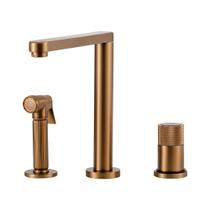 Torneira Para Cozinha Gourmet Misturador Monocomando Com Desviador Jucá Pingoo.casa - Dourado Rose