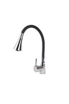 Torneira Para Cozinha Gourmet Misturador Monocomando Em Aço Inox Bancada Mesa V133 Preto/Cromado Vimer