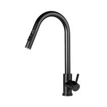 Torneira para cozinha gourmet Misturador Monocomando em Aço Inox Escovado Iriri Pingoo.casa - Preto