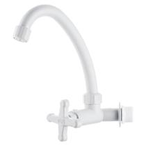 Torneira Para Cozinha Herc 2735 Parede 1/2-3/4 Branca Bica Movel Sm