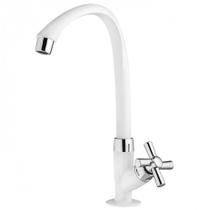 Torneira para Cozinha Mesa Bica Alta Móvel Cross 1/2"" Branca/Cromada - 300000465 - TIGRE Torneira para Cozinha Mesa Bica Alta Móvel Cross 1/2"" Branca/Cromada - 300000465 - TIGRE