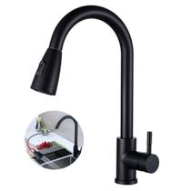 Torneira Para Cozinha Monocomando Aço Inox 304 Preto Fosco