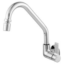 Torneira para Cozinha Parede Bica Alta Arejador Articulado 1/4 Volta C70 - 3068 Leão Metais Cromada