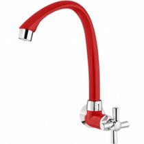 Torneira para Cozinha Plástico de Parede Bica Alta 1/2-3/4 Cros Vermelha -