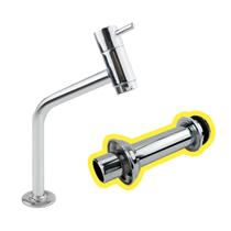 Torneira Para Cuba Banheiro Lavabo Bancada Metal Luxo Link + Tubo de Ligação de Bacia Sanitária Extensível Cód. 2104 Torneira Para Cuba Banheiro Lavabo Bancada Metal Luxo Link + Tubo de Ligação de Bacia Sanitária Extensível Cód. 2104